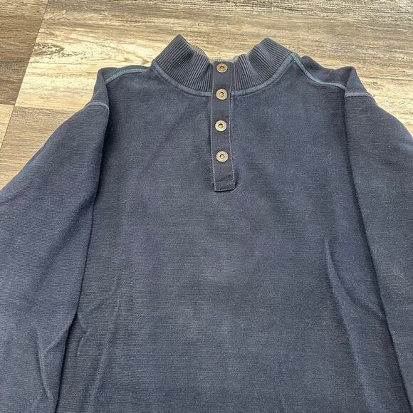 Tommy Bahama Blue Mens XXL Quarter Snap Heavyweight Mock Neck Pullover‎ Sweater - Picture 2 of 8